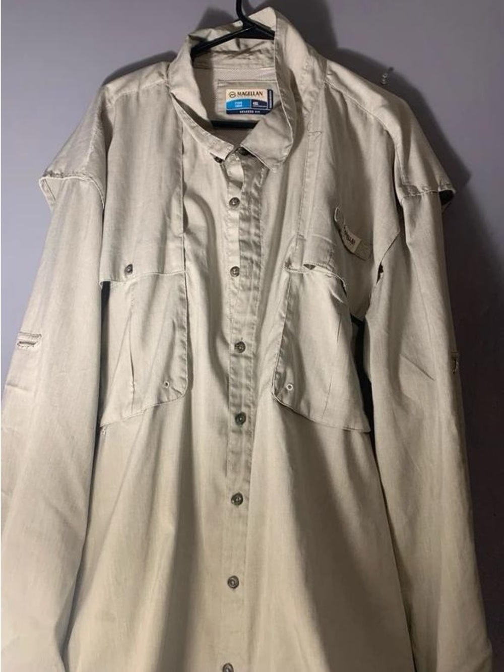 Magellan Outdoors Light Cream Utility Shirt-Jacket